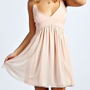 Boohoo Blush Pink Mini Dress